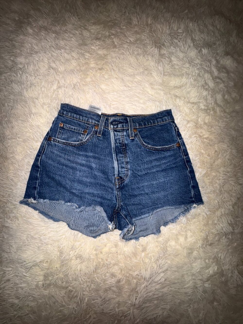 Levi’s High-Rise Distressed Denim Cutoff Shorts